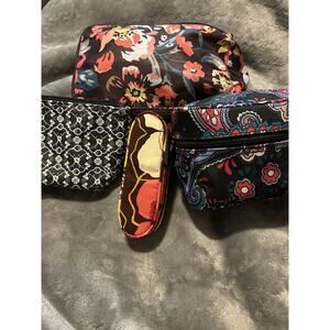 Vera Bradley Mixed Lot of 4 Items. 2Travel Cosmetic Bag, Glass Case, Zipper Bag